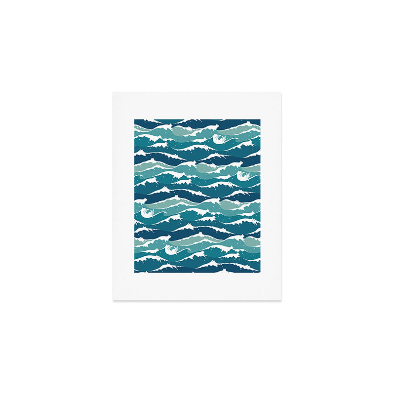 Cat waves pattern Art Print Gallery Image 1