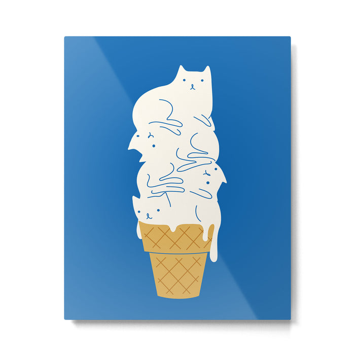 Cats Ice Cream Metal Print Gallery Image 1