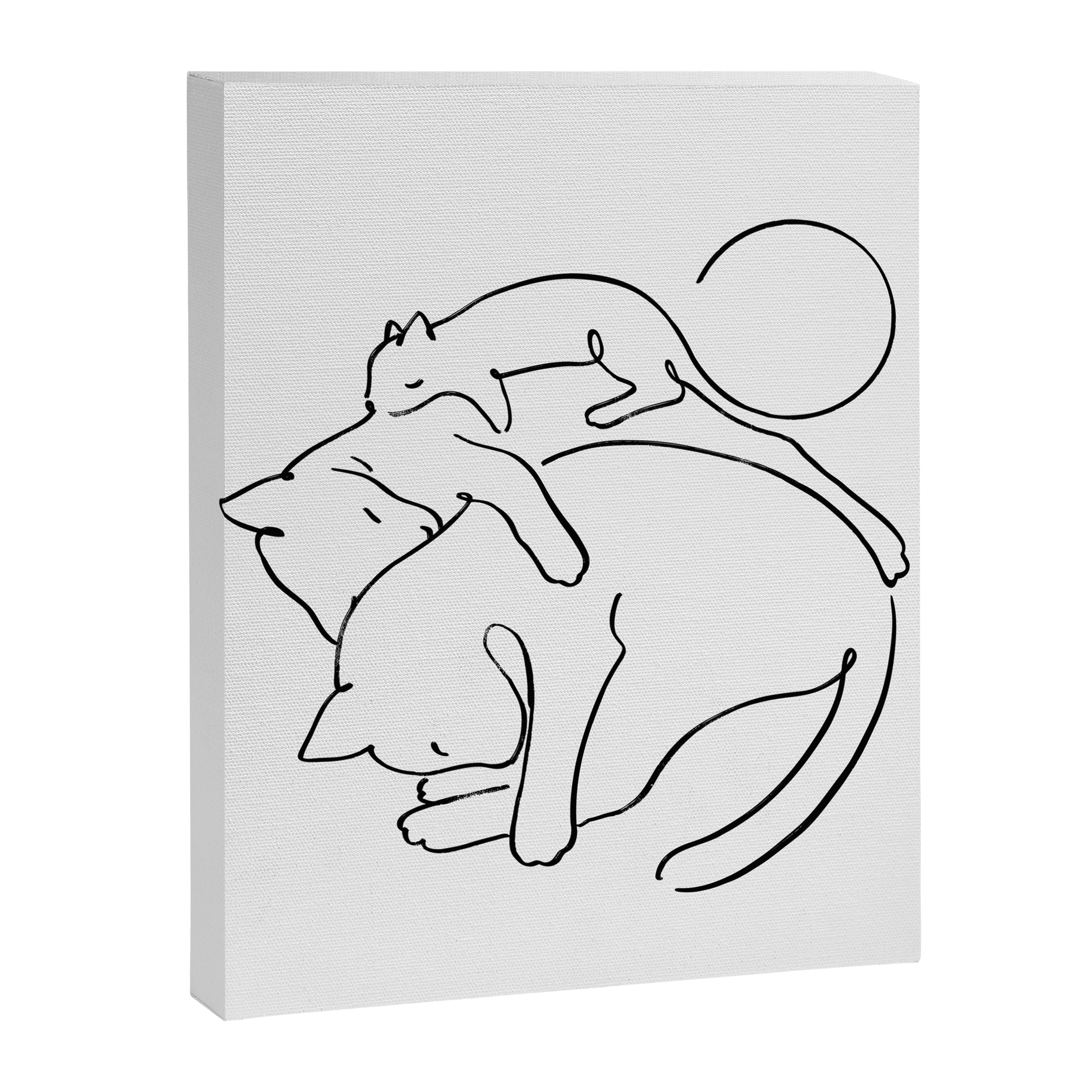 Cats line art 1 Canvas Print Gallery Image 6