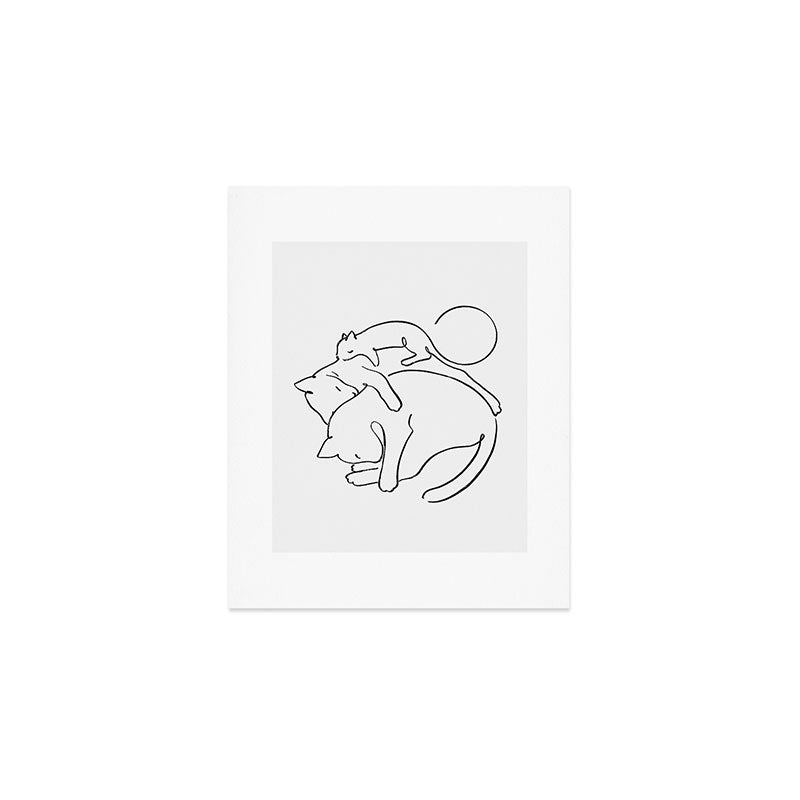 Cats line art 1 Art Print Gallery Image 1