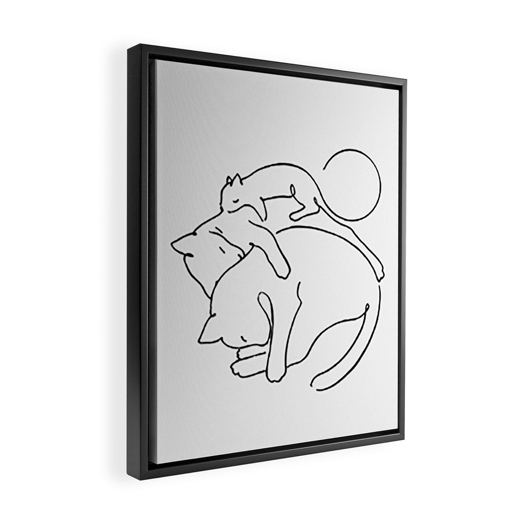 Cats line art 1 Framed Canvas Print Gallery Image 2