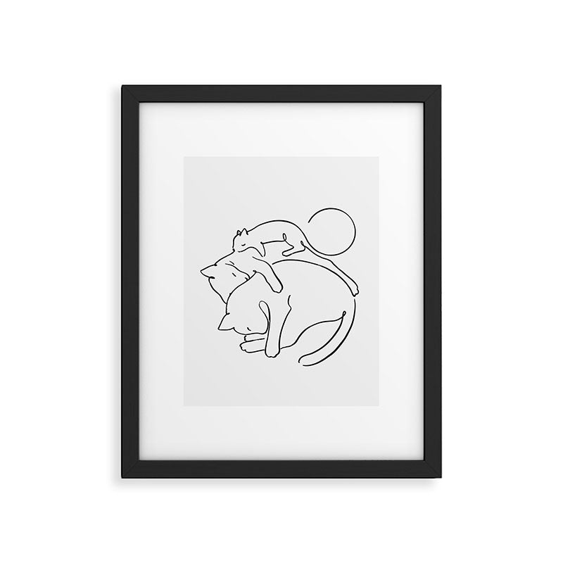 Cats line art 1 Framed Art Print Gallery Image 4