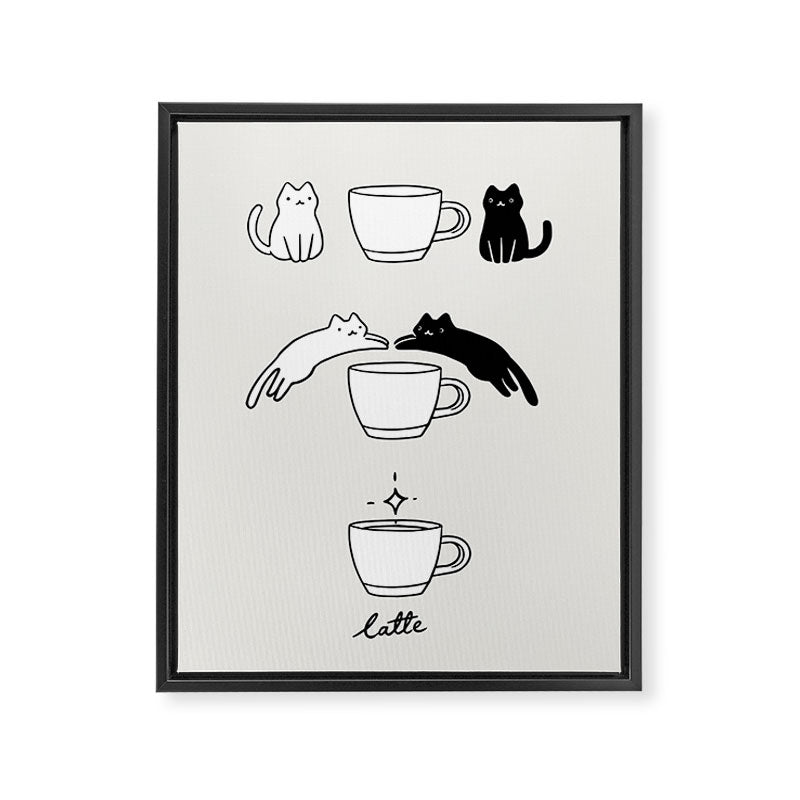 Coffee Cat 2: Catte Framed Canvas Print Gallery Image 6