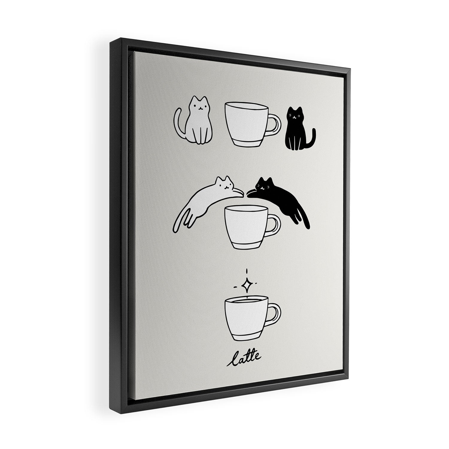 Coffee Cat 2: Catte Framed Canvas Print Gallery Image 2