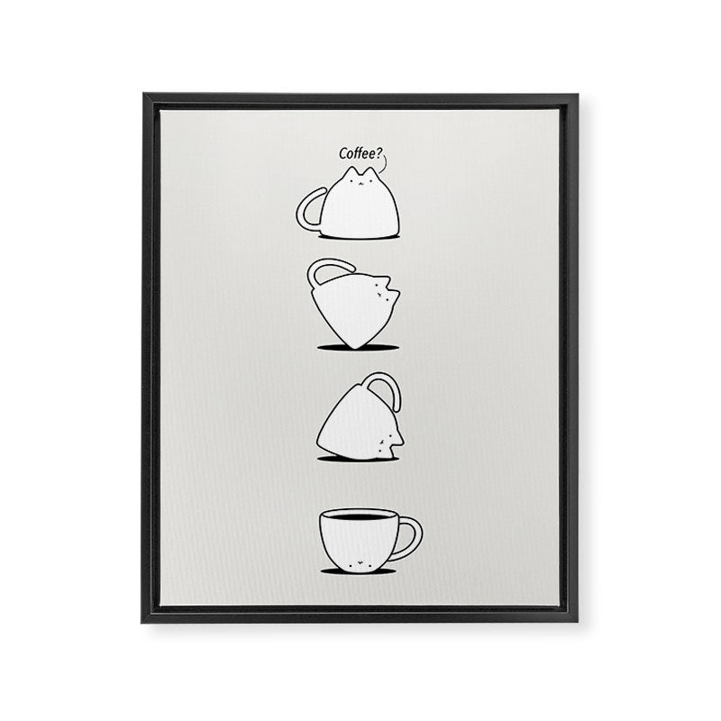 Coffee Cat 3: Coffee? Framed Canvas Print Gallery Image 6