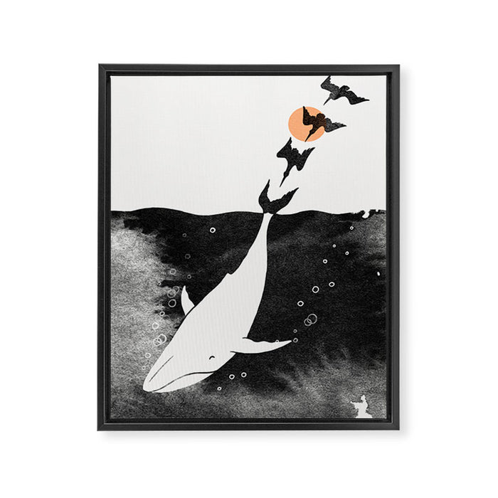 Dive into Happiness Framed Canvas Print Gallery Image 1