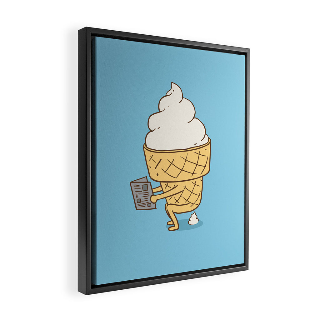 Everyone Poops (Blue) Framed Canvas Print Gallery Image 2