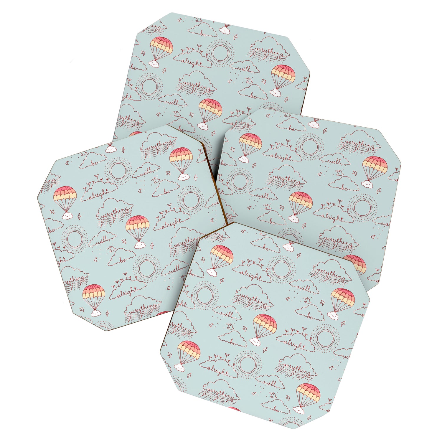 Everything will be alright pattern Coaster Gallery Image 1