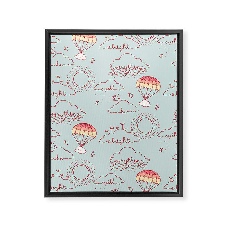 Everything will be alright pattern Framed Canvas Print Gallery Image 6
