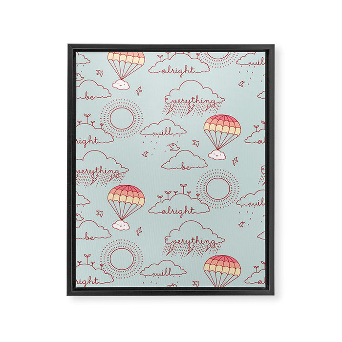 Everything will be alright pattern Framed Canvas Print Gallery Image 1