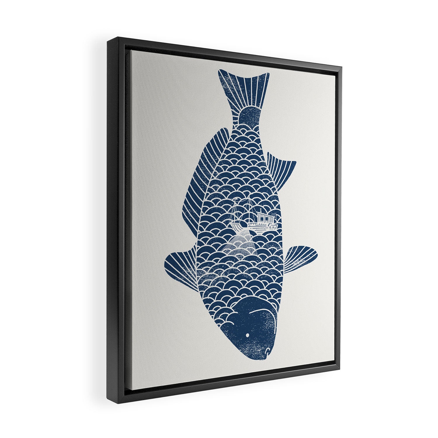 Fishing in a fish 2 Framed Canvas Print Gallery Image 2
