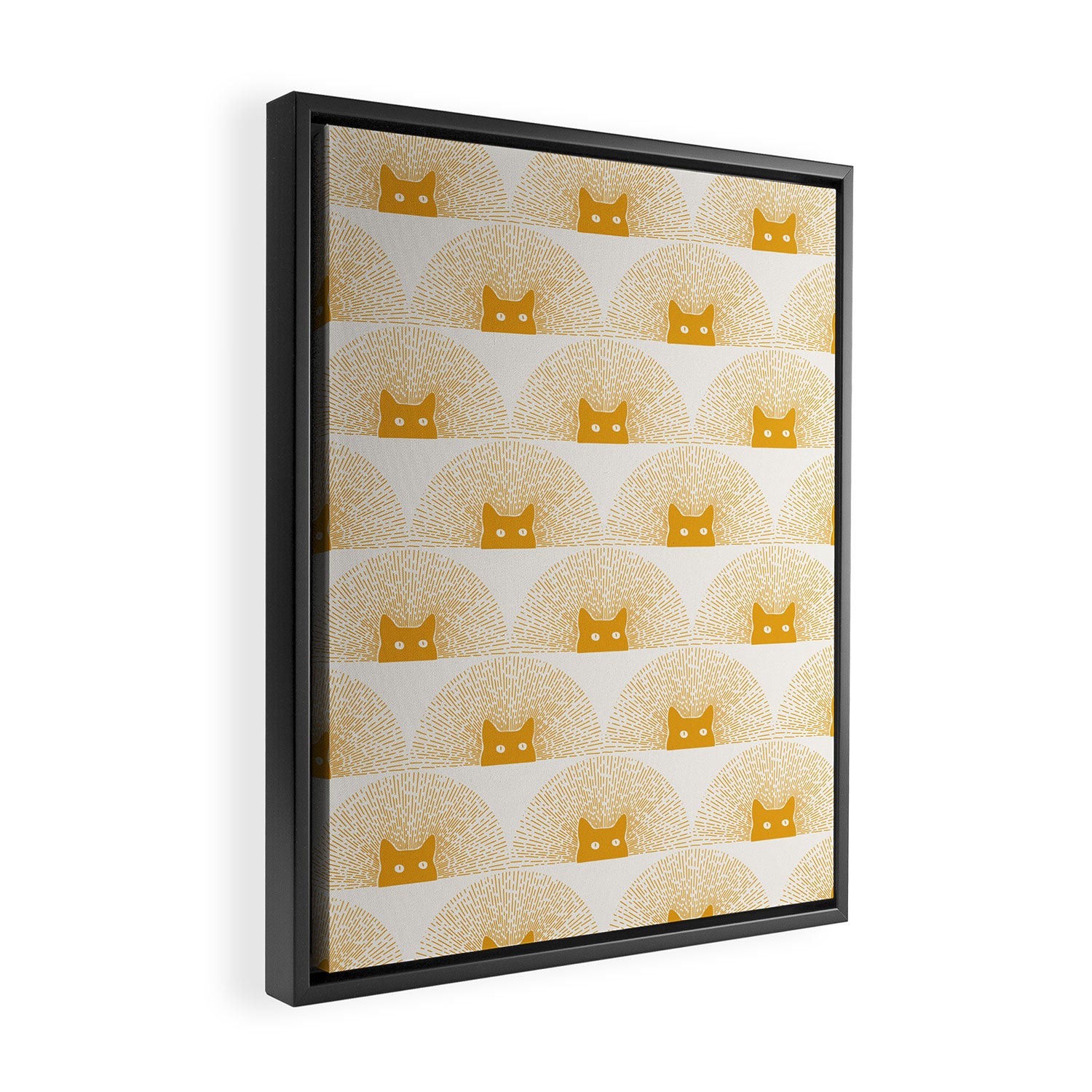 Good Meowning Pattern Framed Canvas Print Gallery Image 2