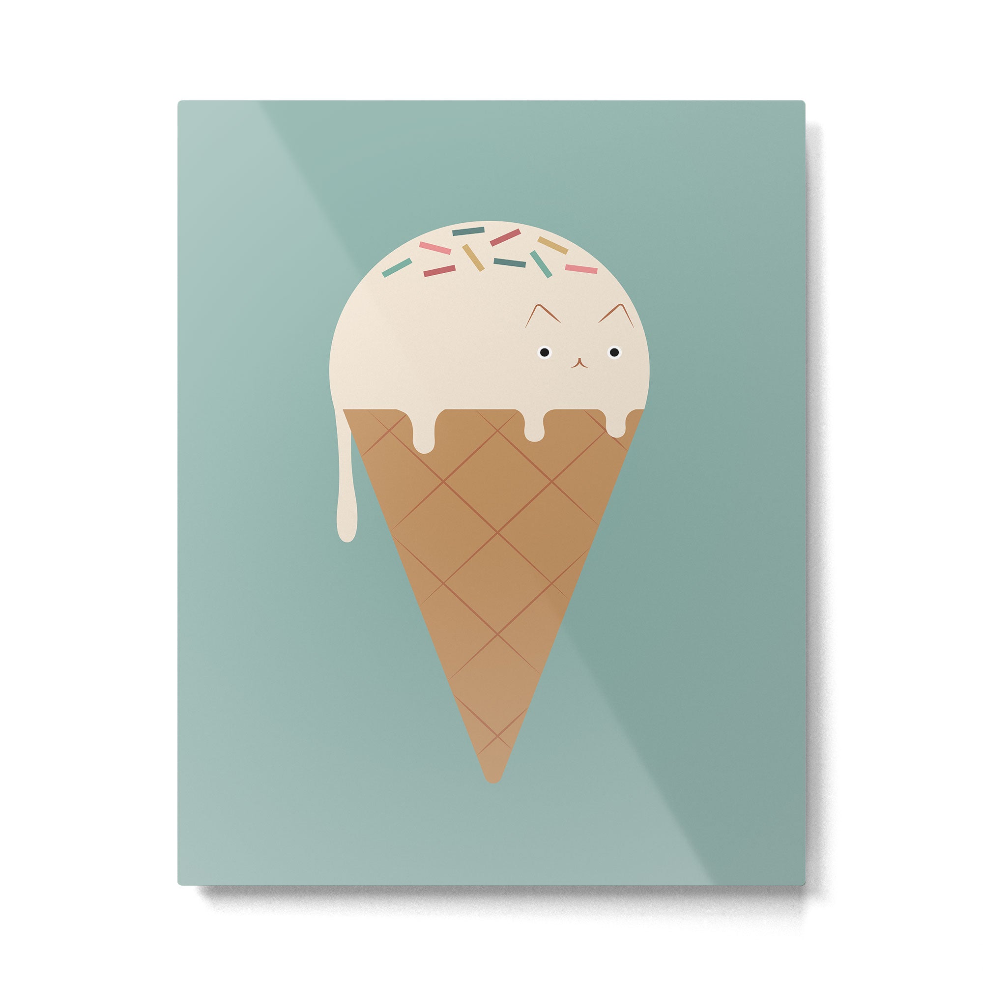 Ice Cream Cat Metal Print Gallery Image 4