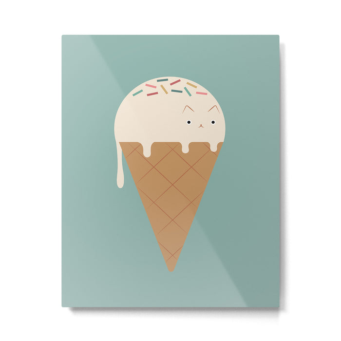 Ice Cream Cat Metal Print Gallery Image 1