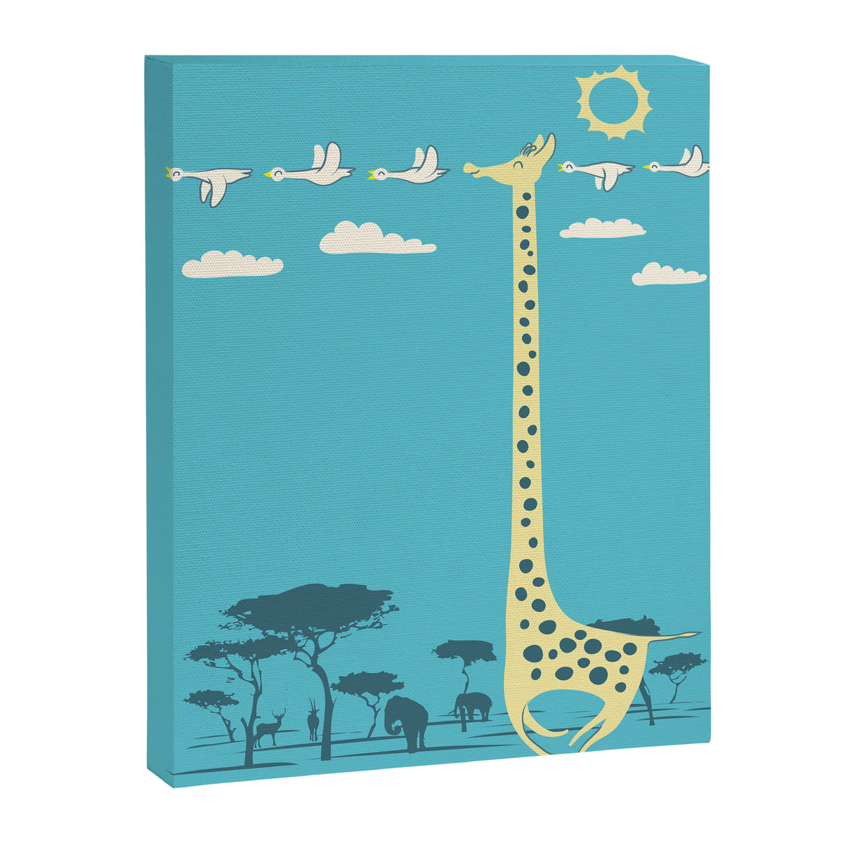 I'm like a bird (blue) Canvas Print Gallery Image 6