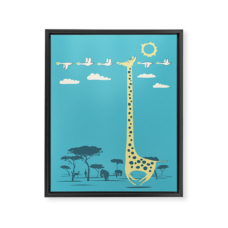 I'm like a bird (blue) Framed Canvas Print Gallery Image 6