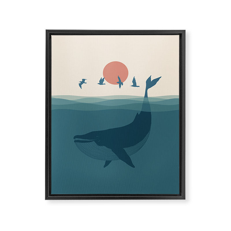 I'm like a bird - Whale Framed Canvas Print Gallery Image 6