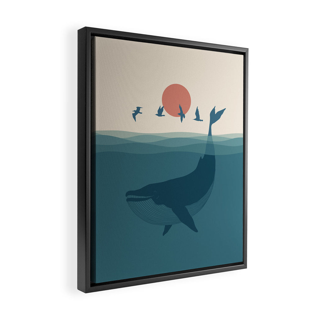I'm like a bird - Whale Framed Canvas Print Gallery Image 2