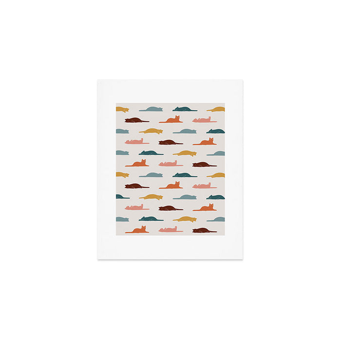 Lazy Cat Pattern Art Print Gallery Image 1