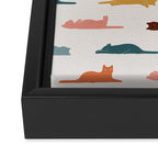 Lazy Cat Pattern Framed Canvas Print Gallery Image 3
