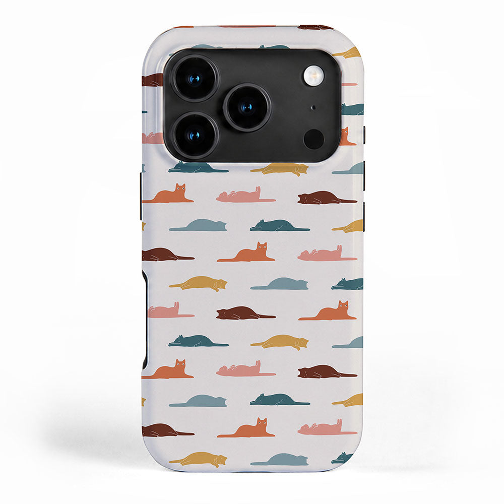Lazy Cat Pattern iPhone Case Gallery Image 1