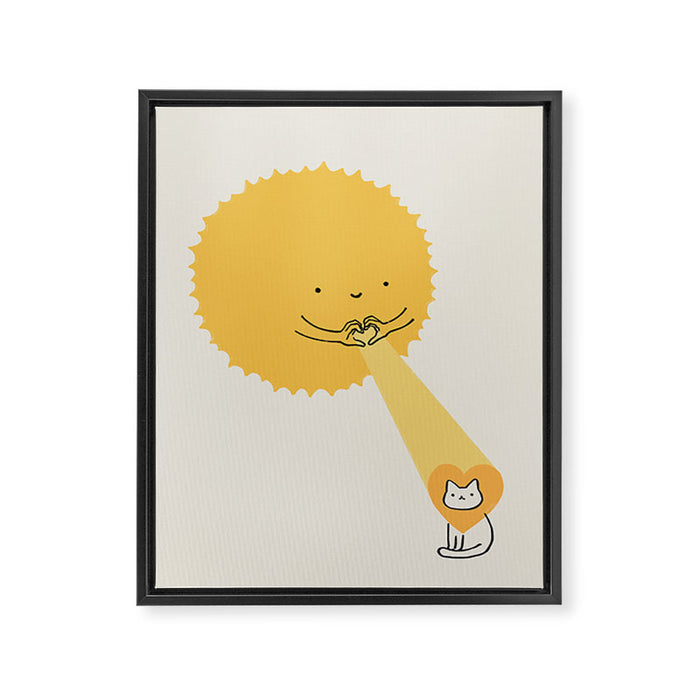 Love keeps the heart warm Framed Canvas Print Gallery Image 1