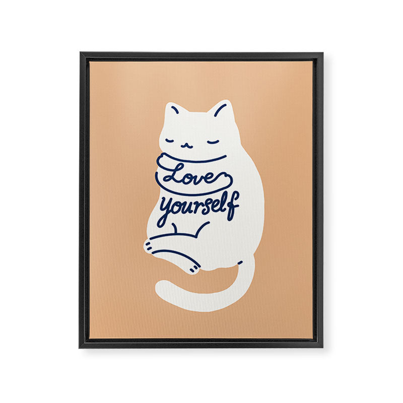 Love Yourself Cat Framed Canvas Print Gallery Image 8