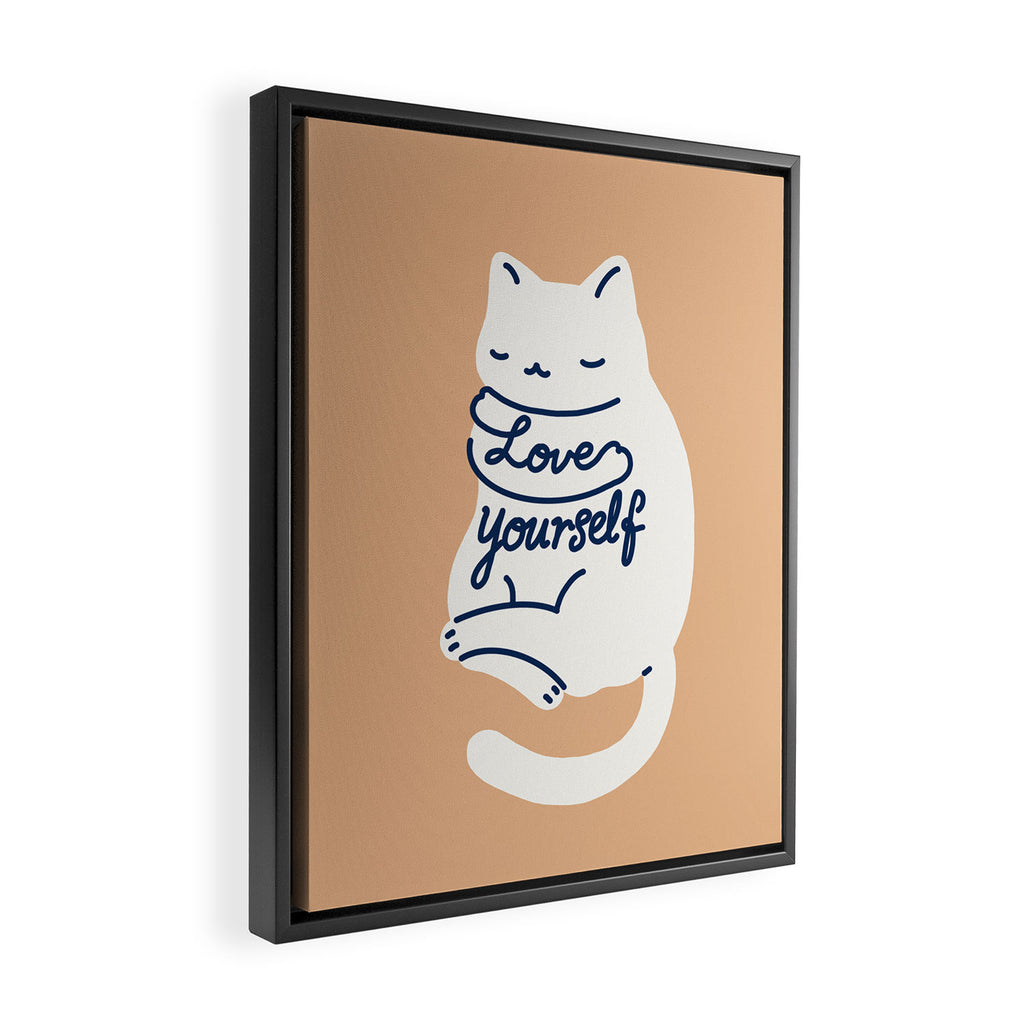 Love Yourself Cat Framed Canvas Print Gallery Image 2