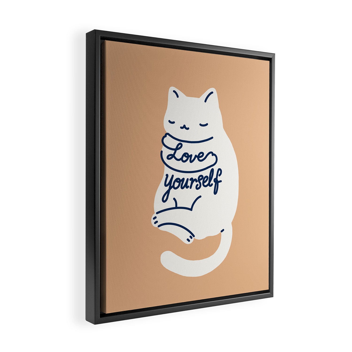 Love Yourself Cat Framed Canvas Print Gallery Image 2
