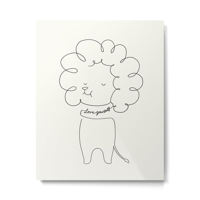 Love Yourself Lion Metal Print Gallery Image 1