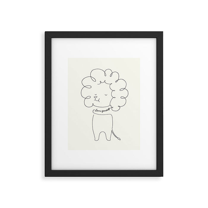 Love Yourself Lion Framed Art Print Gallery Image 1