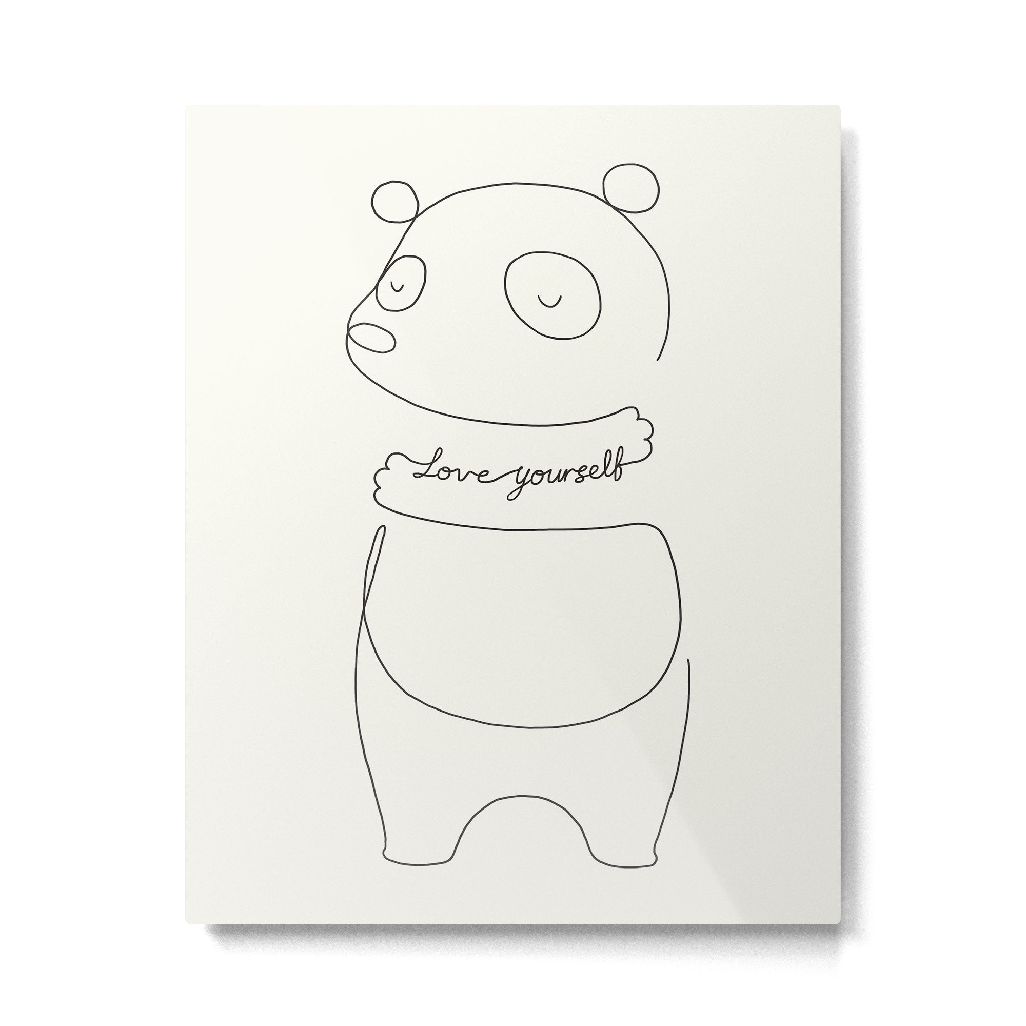 Love Yourself Panda Metal Print Gallery Image 4