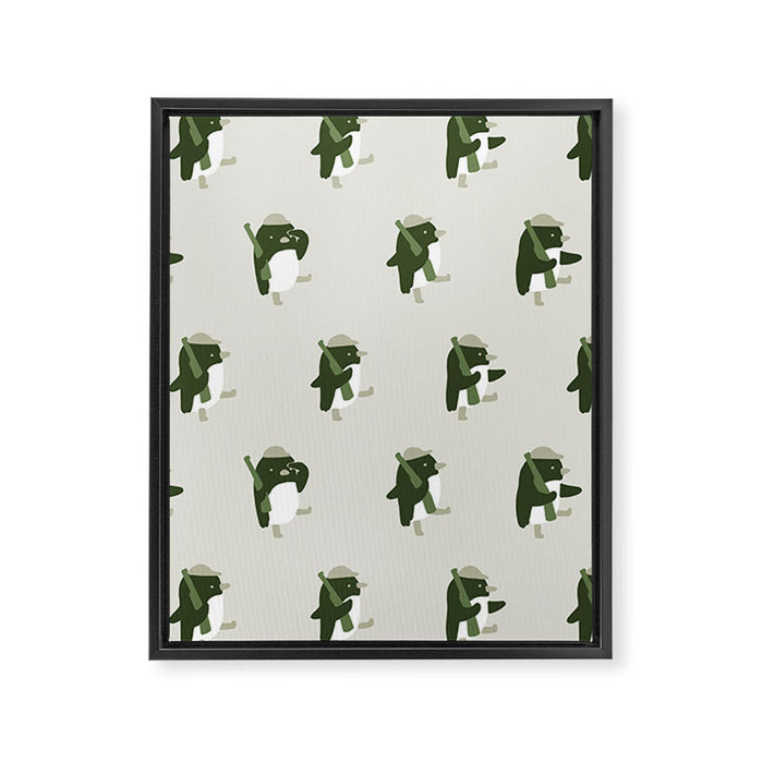 March of the Penguins pattern Framed Canvas Print Gallery Image 1
