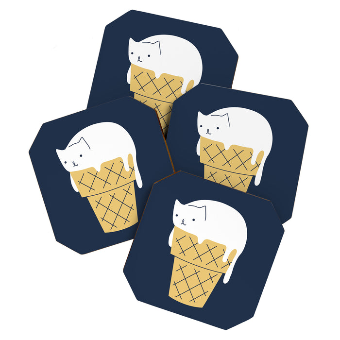 Meowlting kitty 1 Coaster Gallery Image 1