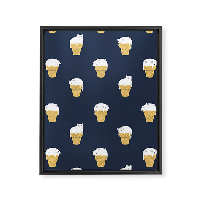Meowlting Pattern Framed Canvas Print Gallery Image 1