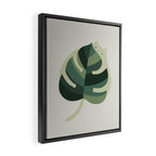 Monstera Cat Hug Framed Canvas Print Gallery Image 2