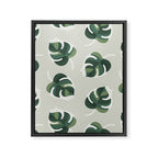 Monstera Cat pattern 1 Framed Canvas Print Gallery Image 8