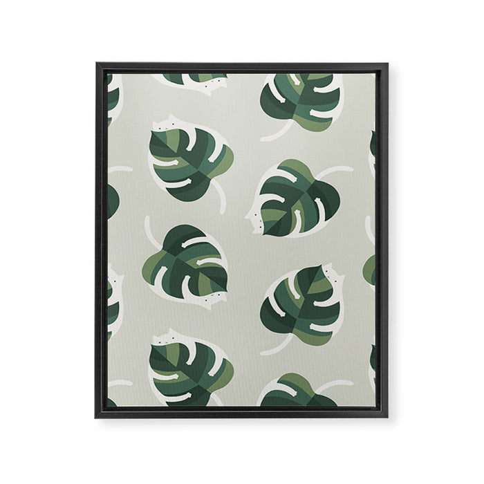 Monstera Cat pattern 1 Framed Canvas Print Gallery Image 1