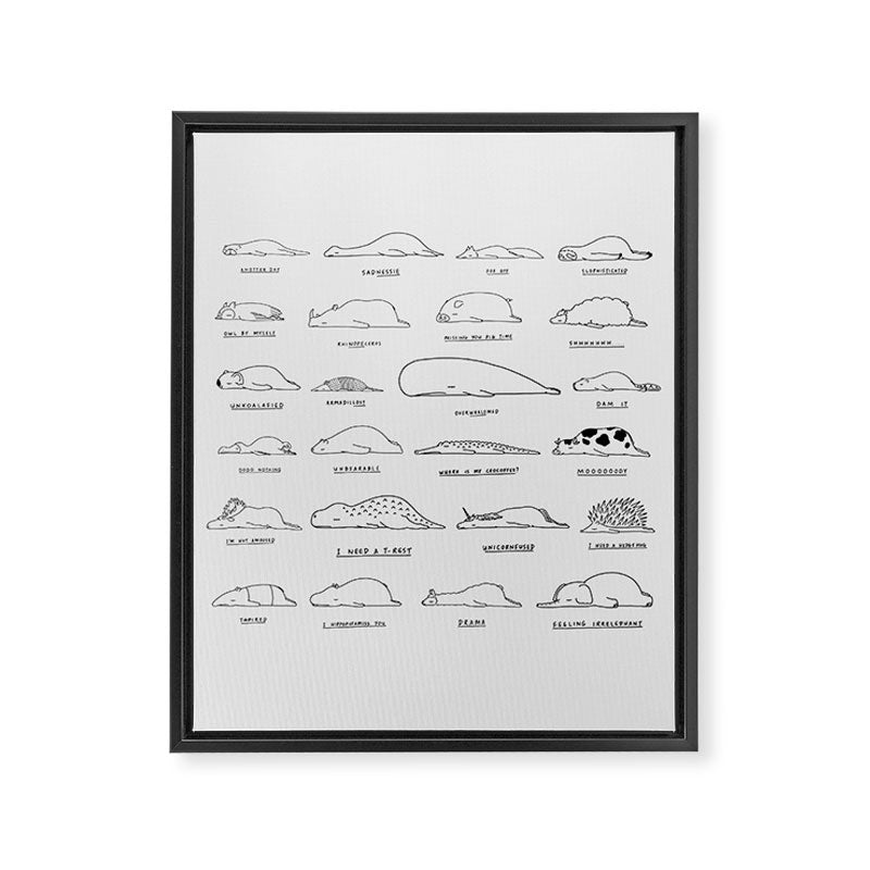 Moody Animals Pattern Framed Canvas Print Gallery Image 8