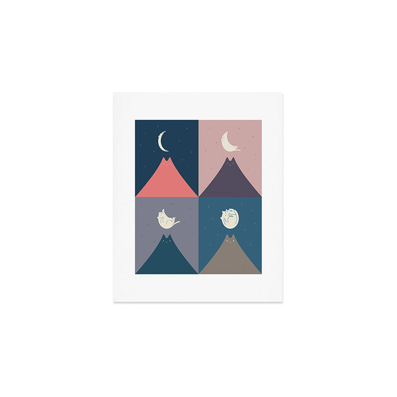 Moon Cat 2x2 Art Print Gallery Image 1