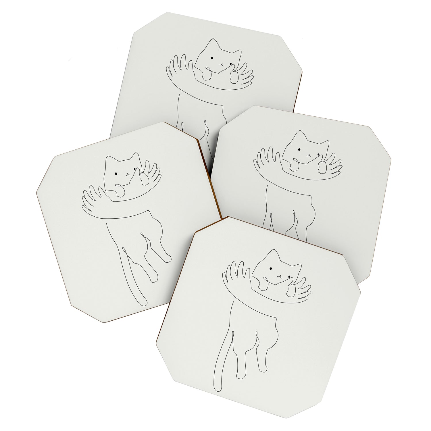 One Line Cat 2: Hug Coaster Gallery Image 1