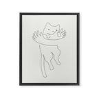 One Line Cat 2: Hug Framed Canvas Print Gallery Image 6