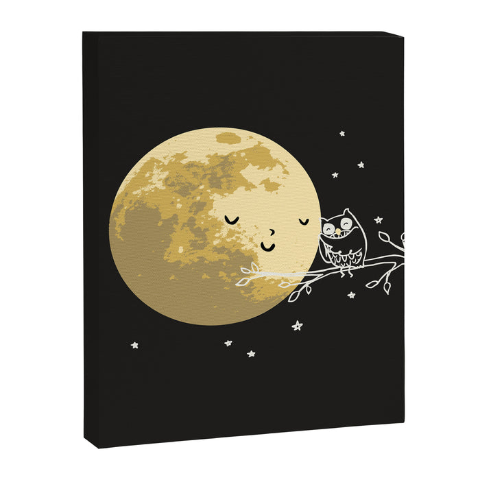 Owl and Moon Canvas Print Gallery Image 1