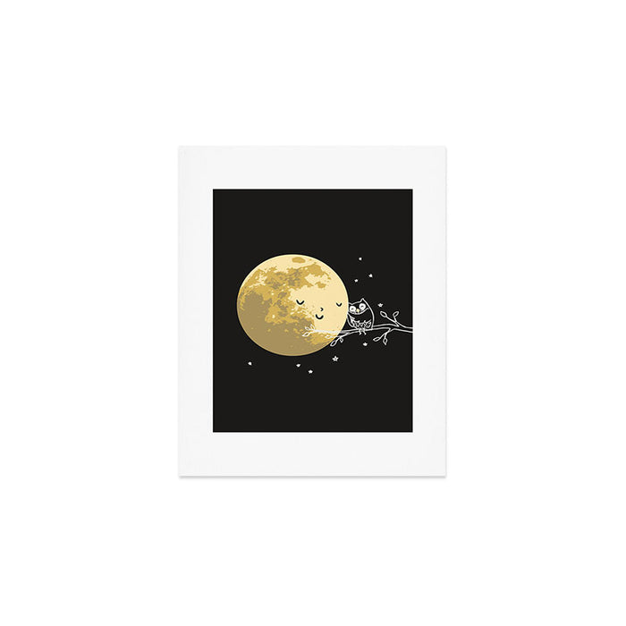 Owl and Moon Art Print Gallery Image 1