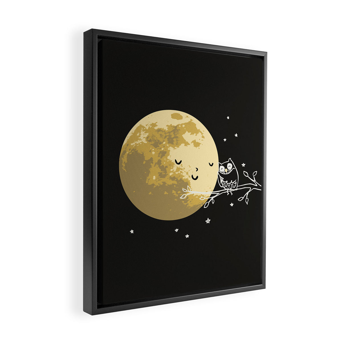 Owl and Moon Framed Canvas Print Gallery Image 2