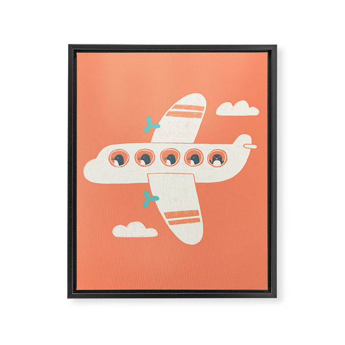 Penguin Airlines Framed Canvas Print Gallery Image 1