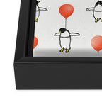 Penguin Balloons Pattern Framed Canvas Print Gallery Image 3