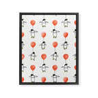 Penguin Balloons Pattern Framed Canvas Print Gallery Image 8
