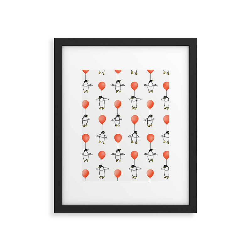 Penguin Balloons Pattern Framed Art Print Gallery Image 6