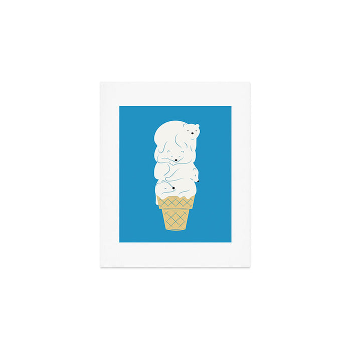 Polar Bear Ice Cream Art Print Gallery Image 1